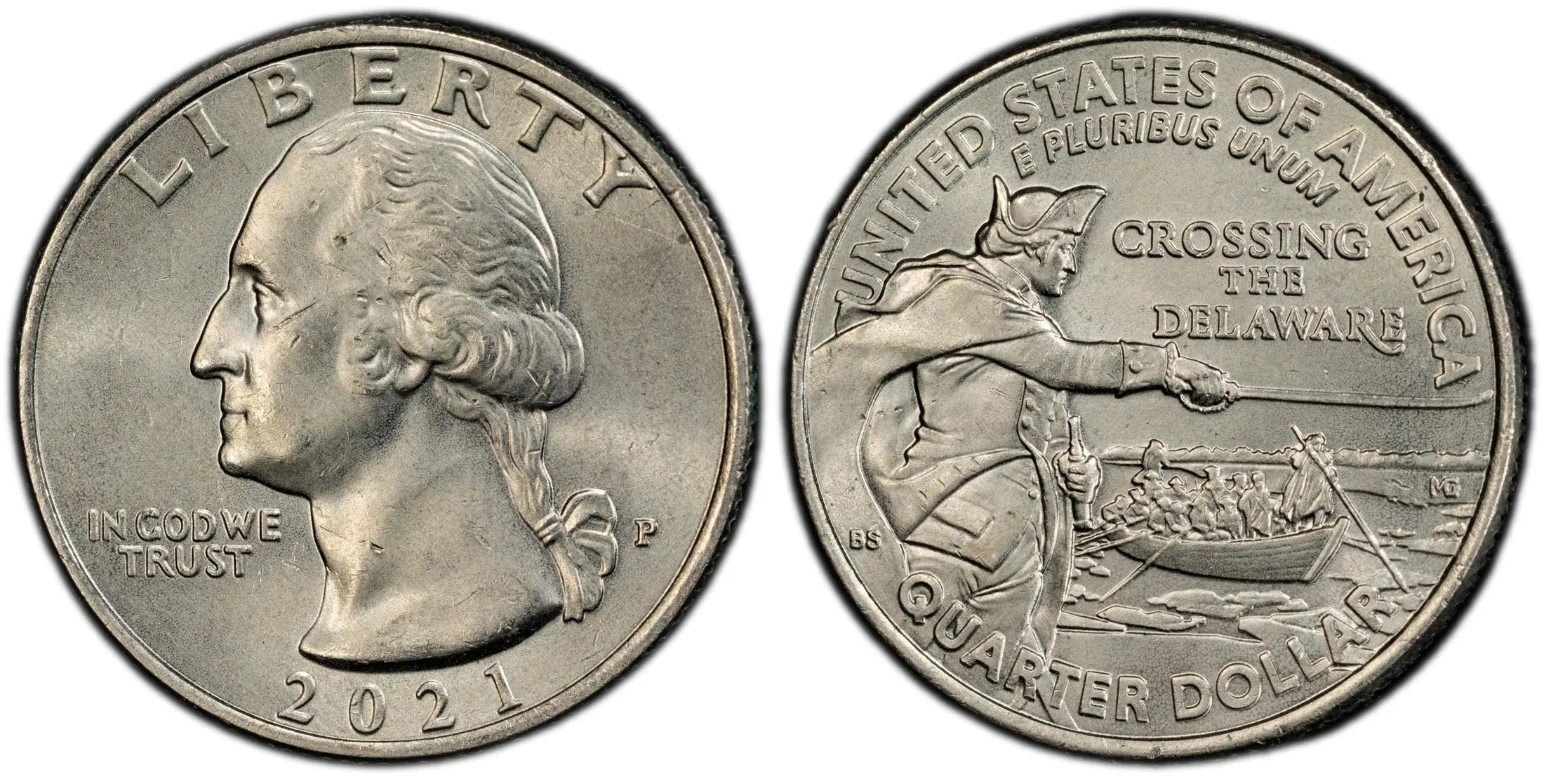 2021-P Washington Quarter – Crossing the Delaware PCGS MS63 | First-Year Design Issue Heritage Pastime