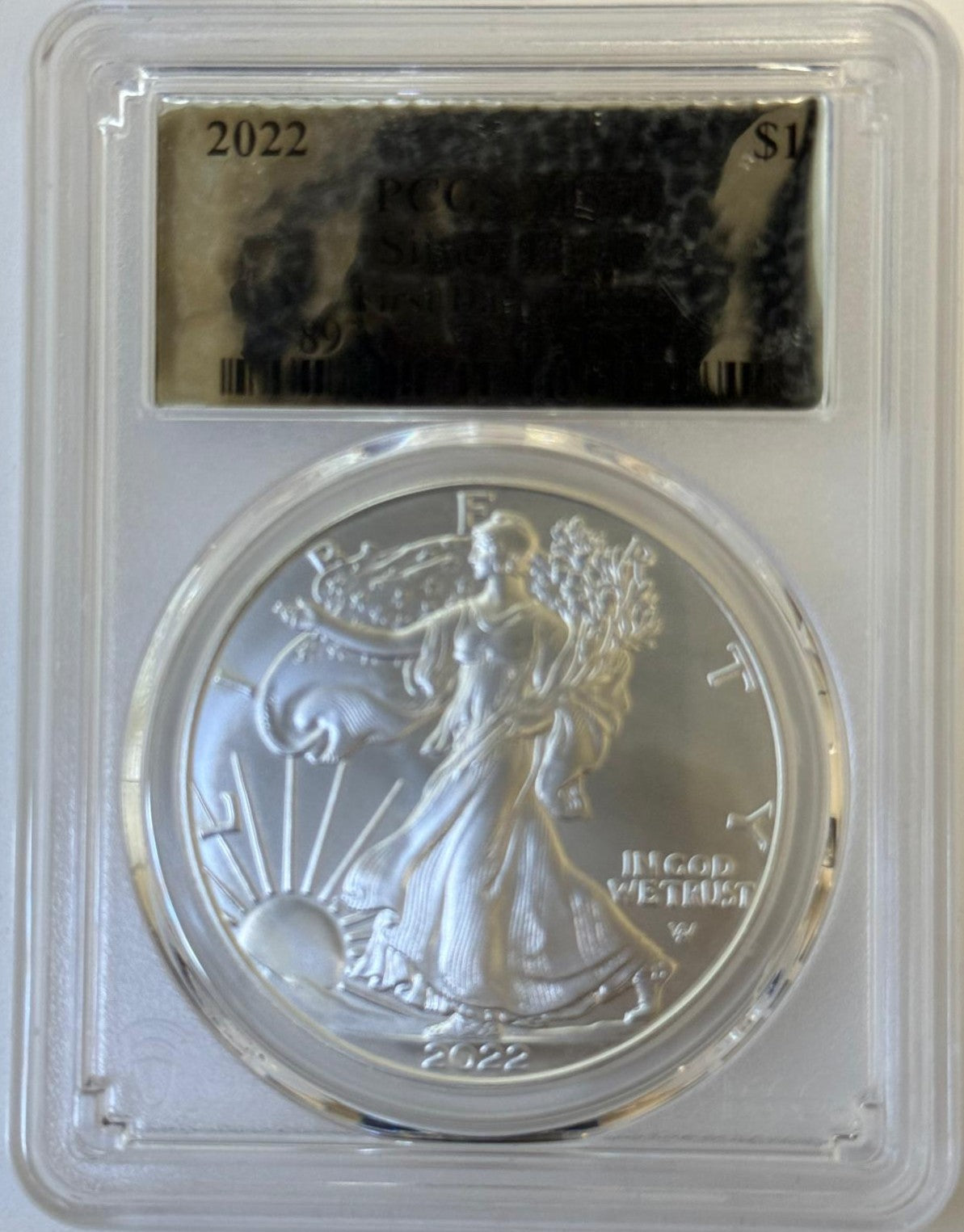 2022 American Silver Eagle PCGS MS70 First Day of Issue obverse Lady Liberty