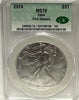 2024 Silver Eagle $1 MS70 CAC – Pristine Gem, Certified Perfect Heritage Pastime