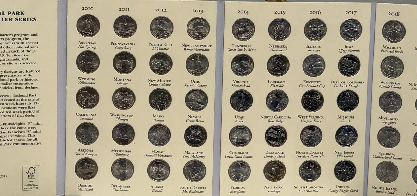 America’s National Park Commemorative Quarters 2010-2021 Complete Set – Beautiful Series of U.S. Landmark Coins Heritage Pastime