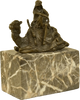 Arab Man Camel Rider Bronze Sculpture | Lost Wax Cast | Marble Base | Detailed Desert Scene Heritage Pastime