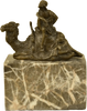 Arab Man Camel Rider Bronze Sculpture | Lost Wax Cast | Marble Base | Detailed Desert Scene Heritage Pastime