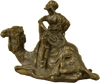 Arab Man Camel Rider Bronze Sculpture | Lost Wax Cast | Marble Base | Detailed Desert Scene Heritage Pastime