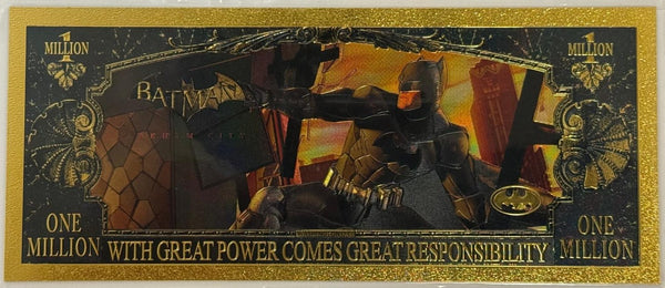 Batman $100 Novelty Gold Foil Note – 24K Gold Plated DC Comics Collectible Bill