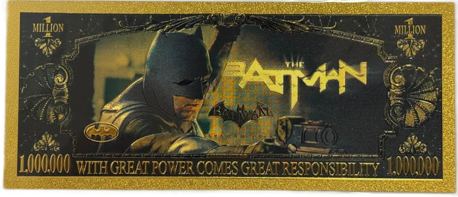Batman $100 Novelty Gold Foil Note – 24K Gold Plated Collectible Bill (Non-Legal Tender) Heritage Pastime
