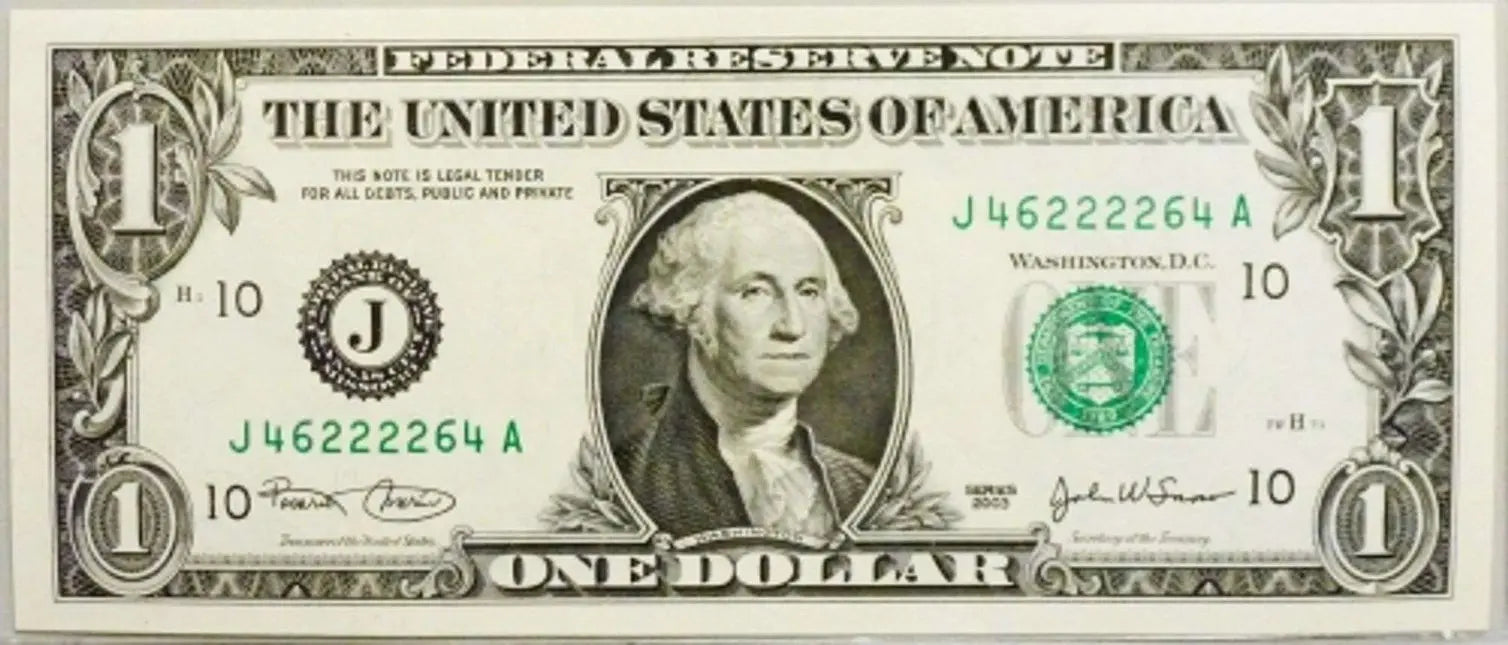 Collectible 2003 $1 Note - K.C. Fancy Radar Number 46222264 - A Must-Have for Any Currency Collecto Heritage Pastime