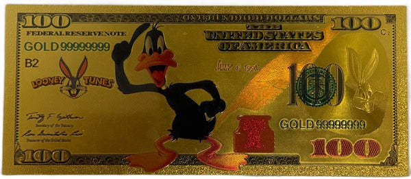 Daffy Duck Looney Tunes Gold Foil Note – 24K Gold Plated Collectible Novelty Bill