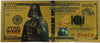 Darth Vader Star Wars $100 Novelty Gold Foil Note – 24K Gold Plated Collectible Bill