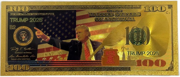 Donald Trump Gold Foil Note – 24K Gold Plated Holographic Collectible Bill (Presidential Seal Design) Heritage Pastime