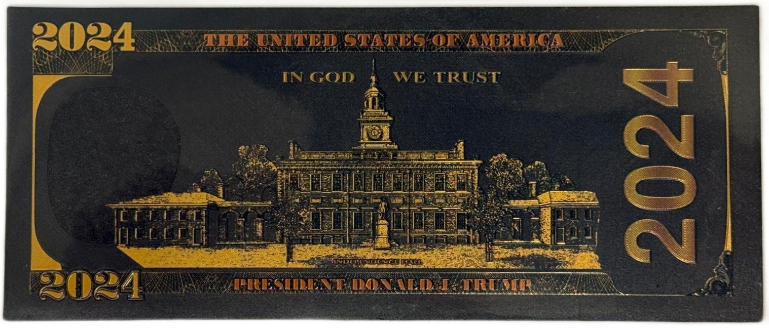 Donald Trump “Never Surrender” 2024 Gold Foil Note – 24K Gold Plated Novelty Collectible Bill