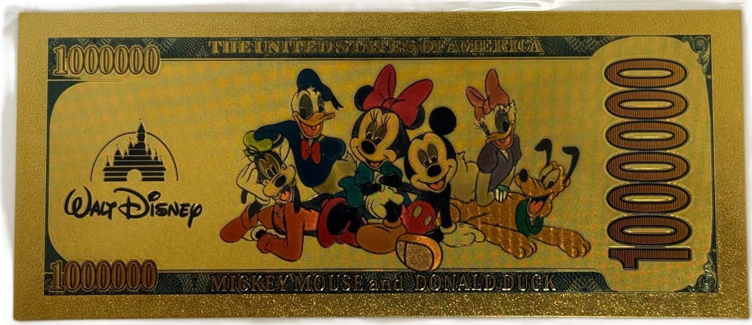 Goofy “One Million Dollars” Gold Foil Note – 24K Gold Plated Disney Collectible Bill