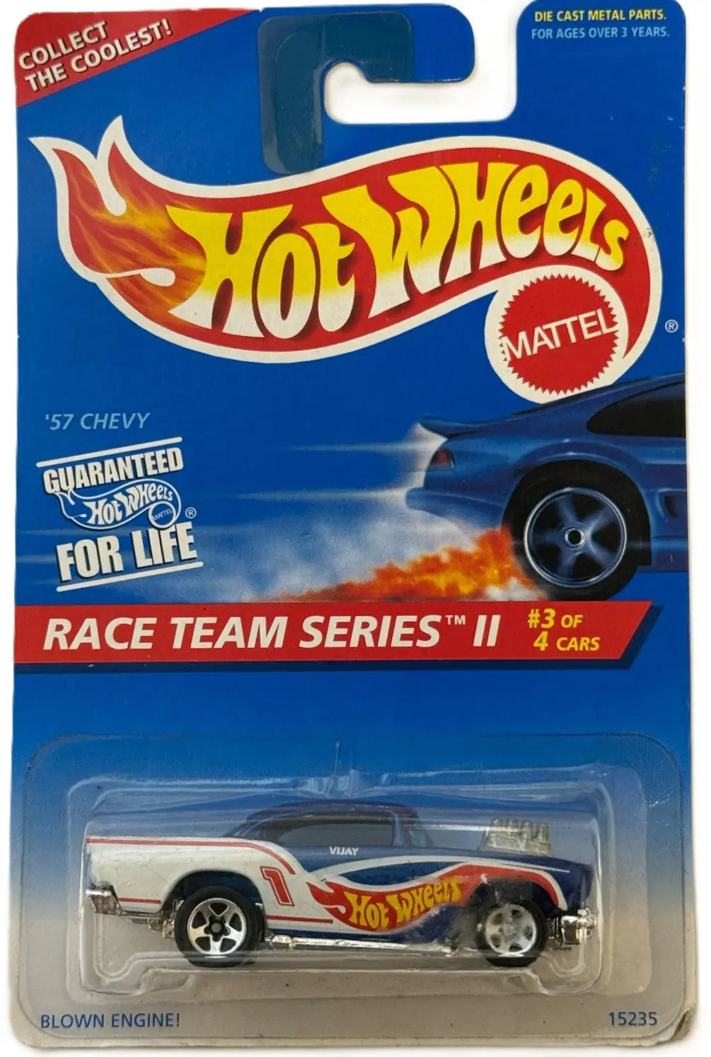 Hot Wheels ’57 Chevy – Race Team Series II (1996) #394 | 1:64 Scale | New on Card Heritage Pastime