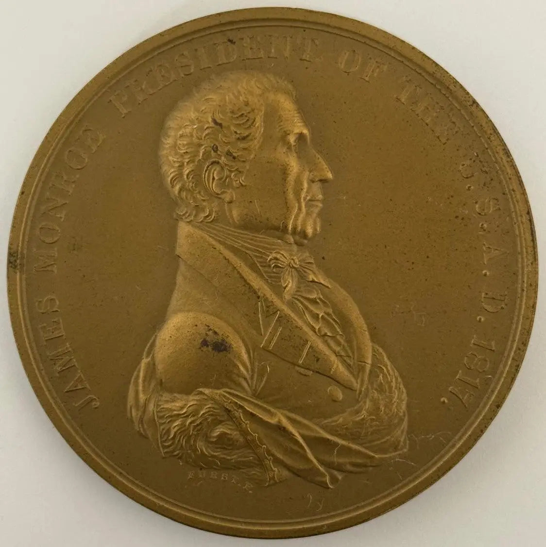 James Monroe Indian Peace Medal (1817) Bronze – U.S. Mint Historic Replica Heritage Pastime