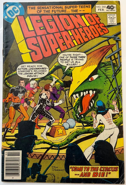 Legion of Super-Heroes Vol. 2 #260 (1980) – DC Comics Bronze Age Issue | “Come to the Circus — And Die!” Heritage Pastime