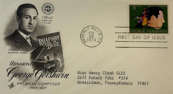 Official First Day Cover (FDC) Honoring George Gershwin (1898–1937) | Rare U.S. Commemorative Postal Cover Heritage Pastime