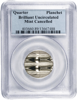 Quarter Blank Planchet 25¢ Mint Cancelled Error Coin PCGS Holder – Rare U.S. Mint Error Release
