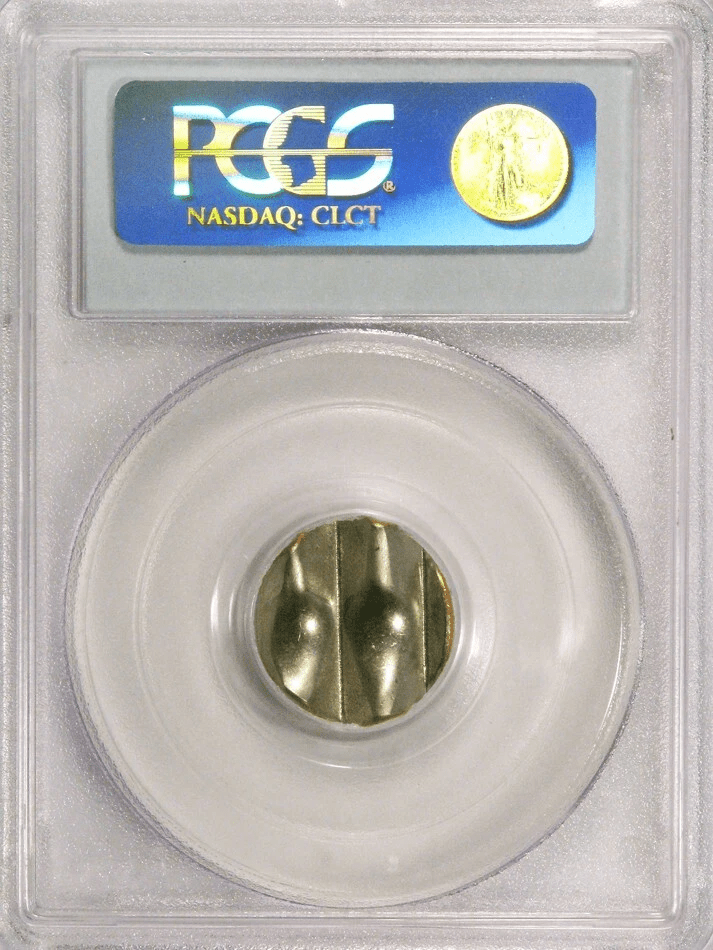 PCGS graded blank quarter planchet error coin with vertical striations and indentations