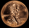 2009 Lincoln cent obverse profile detail with die crack error
