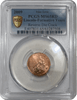 PCGS graded 2009 Lincoln cent reverse die crack label close-up