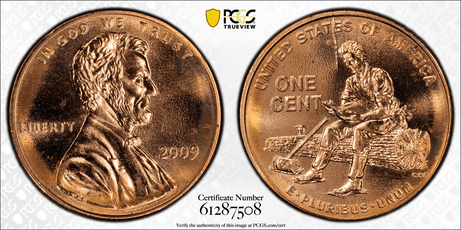 2009 Formative Years Lincoln cent obverse and reverse in PCGS slab