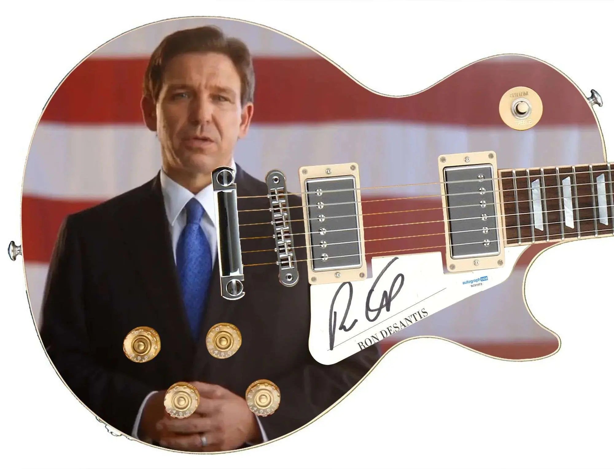 Ron Desantis Florida Governor Signed Custom Graphics Guitar ACOA