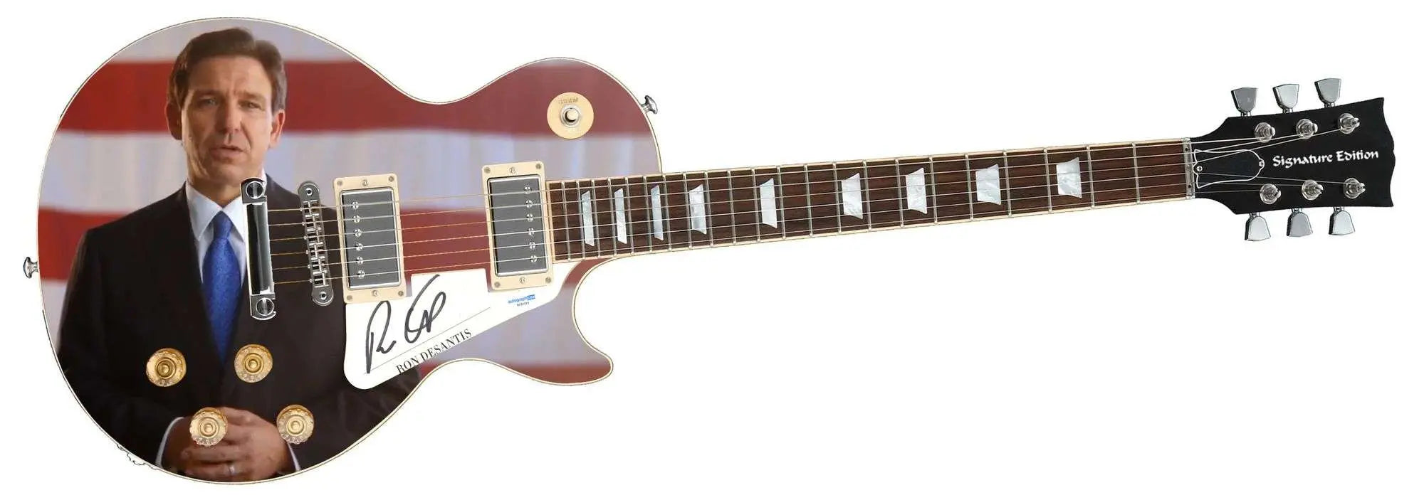 Ron Desantis Florida Governor Signed Custom Graphics Guitar ACOA Heritage Pastime