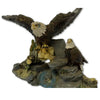 Sculpture features two bald eagles perched on a rock and branch formation Heritage Pastime