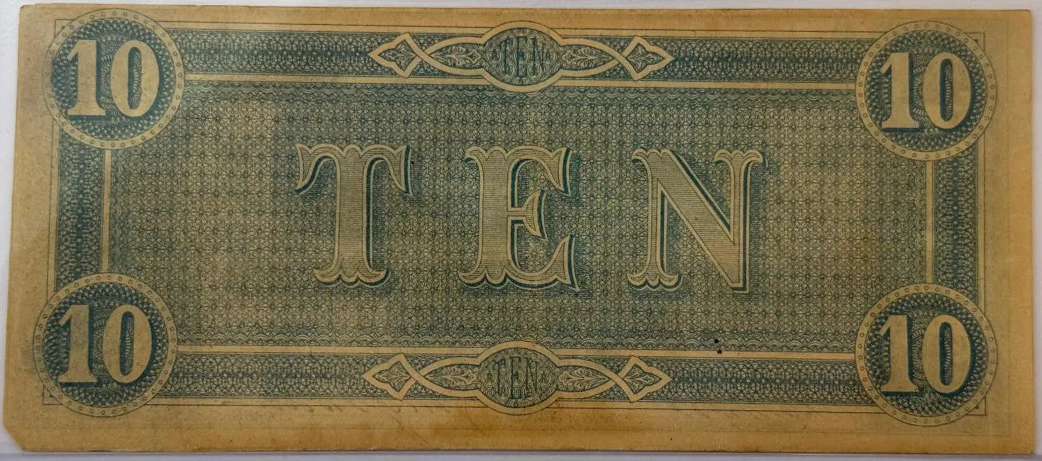 Set Of 2 1864 Confederate States of America $10 Notes – Consecutive Serial Numbers | Civil War Currency Heritage Pastime