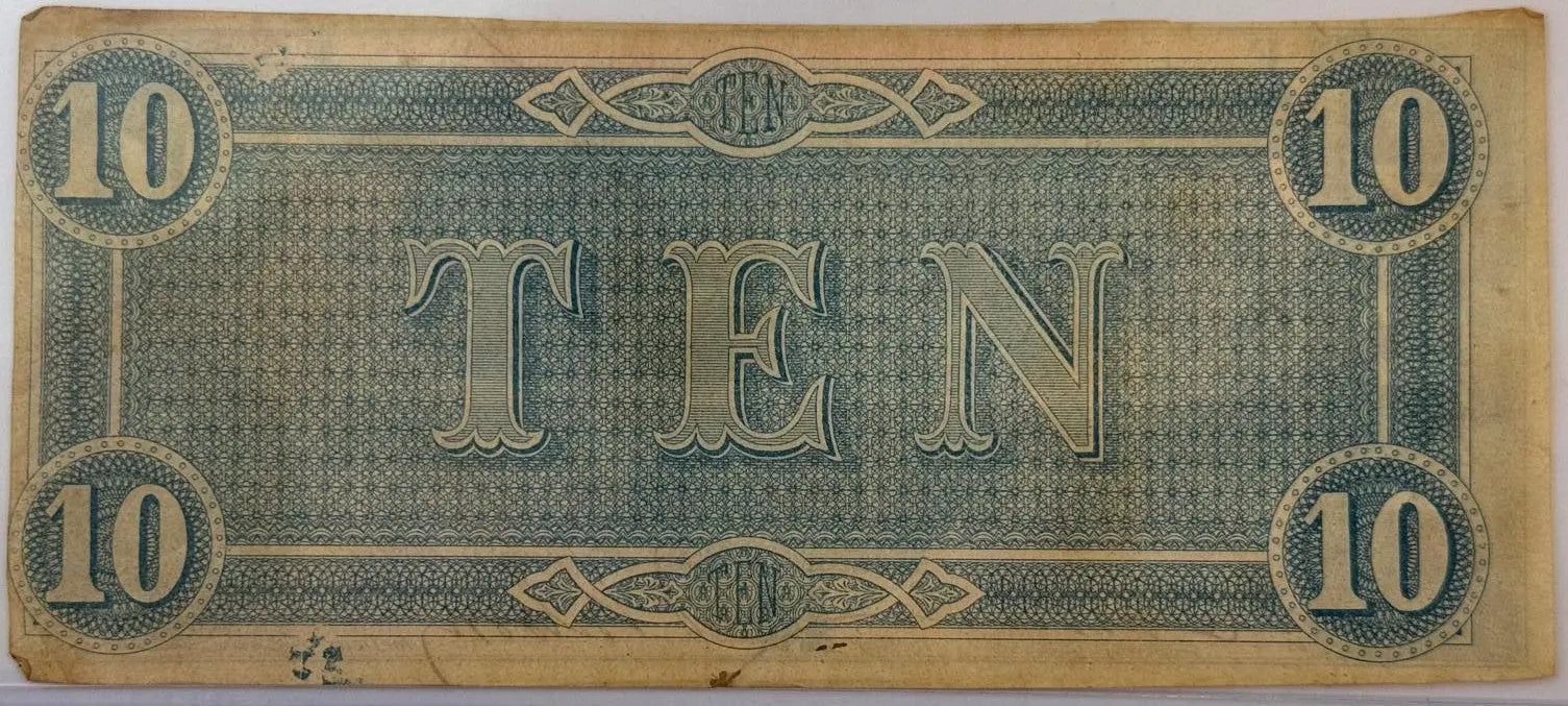 Set Of 4 1864 Confederate States of America $10 Notes – Consecutive Serial Numbers | Civil War Currency Heritage Pastime