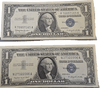 Set Of Two 1957 A And 1957 B Silver Certificate. 1 Uncirculated 1 About Uncirculated Heritage Pastime