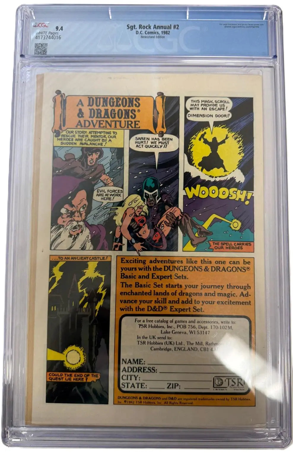 Sgt. Rock Annual #2 (1982) CGC 9.4 – DC Comics Bronze Age Classic Heritage Pastime
