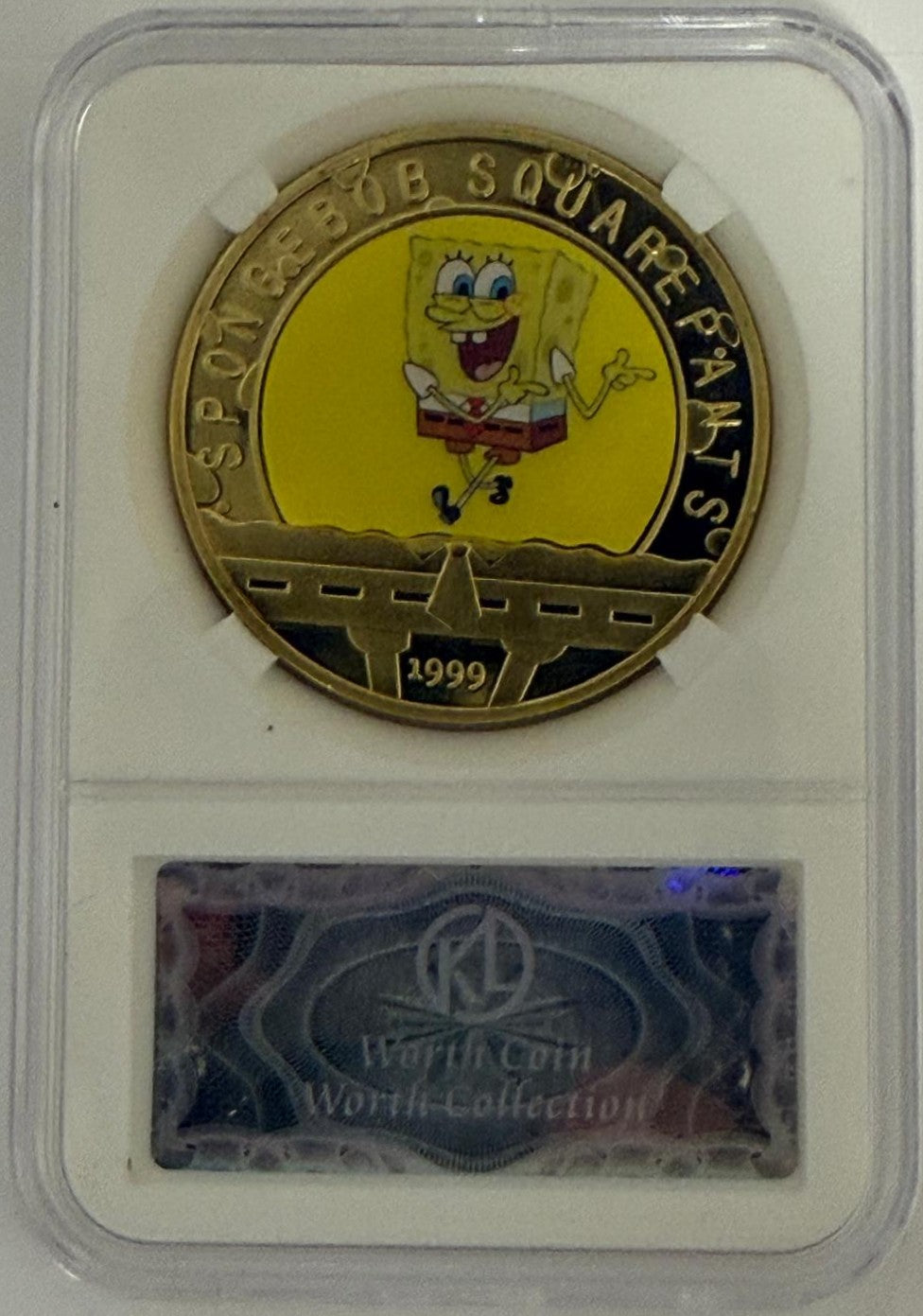 SpongeBob SquarePants 1999 Commemorative Gold-Plated Collectible Coin Encapsulated Display Piece