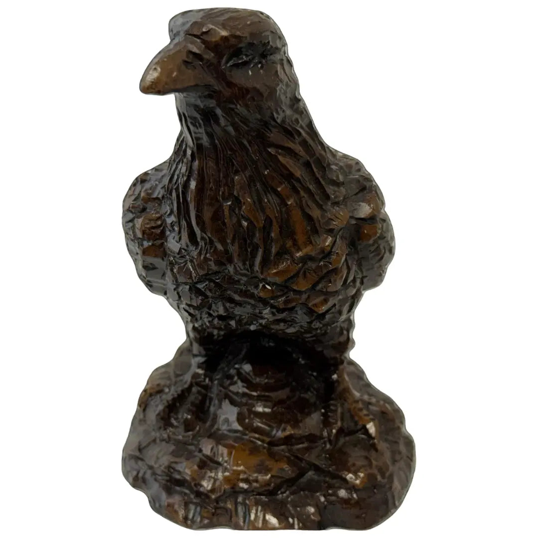 Sullivans 7.5-inch brown rough bird statue on a rocky base