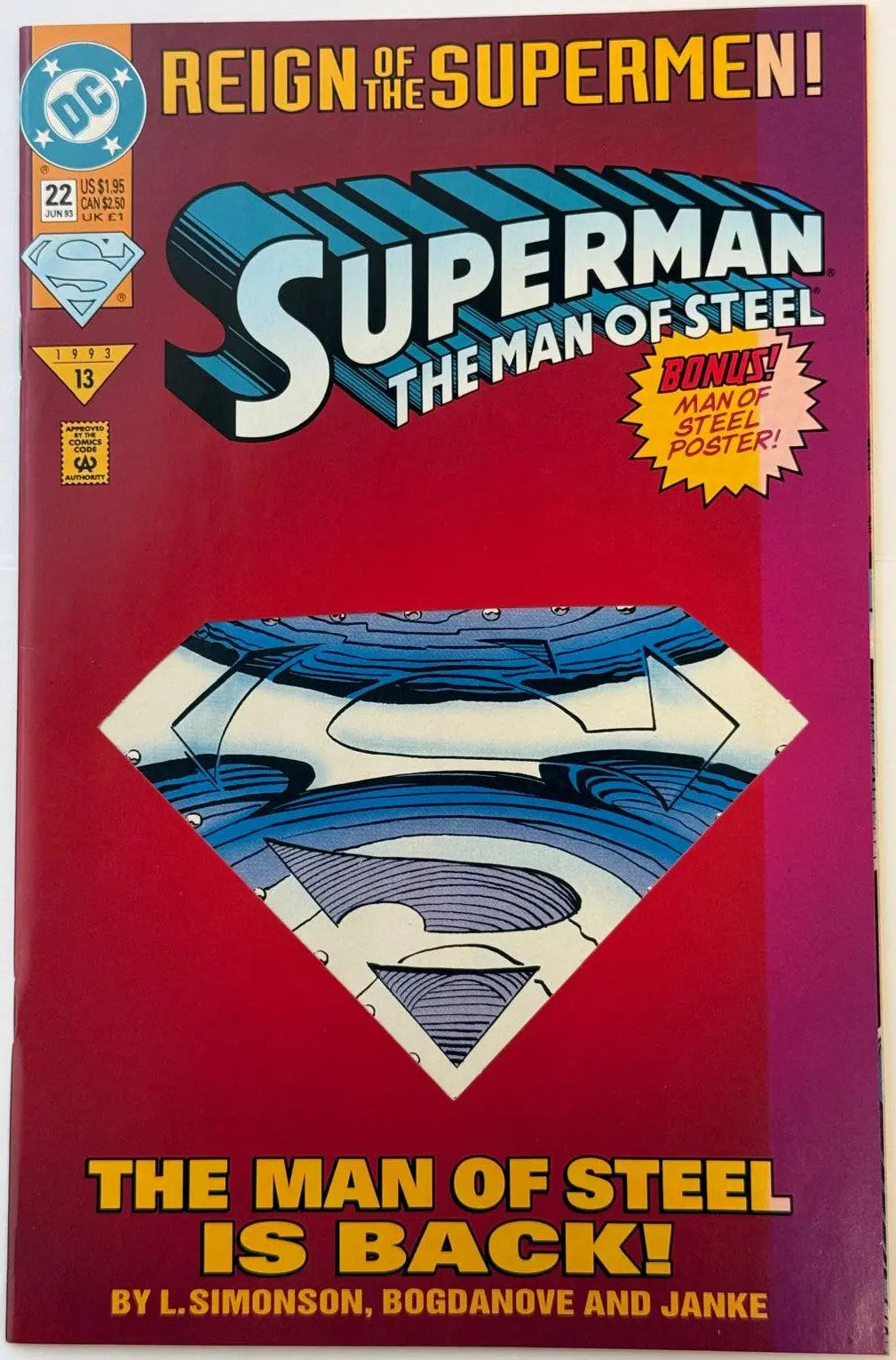 Superman: The Man of Steel #22 (1993) – Reign of the Supermen | Steel Spotlight Issue | DC Comics Heritage Pastime