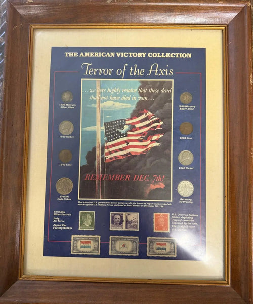 “The American Victory Collection: Terror of the Axis” – Framed WWII Coin & Stamp Set Heritage Pastime