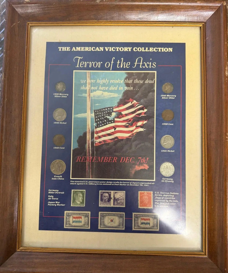 “The American Victory Collection: Terror of the Axis” – Framed WWII Coin & Stamp Set Heritage Pastime