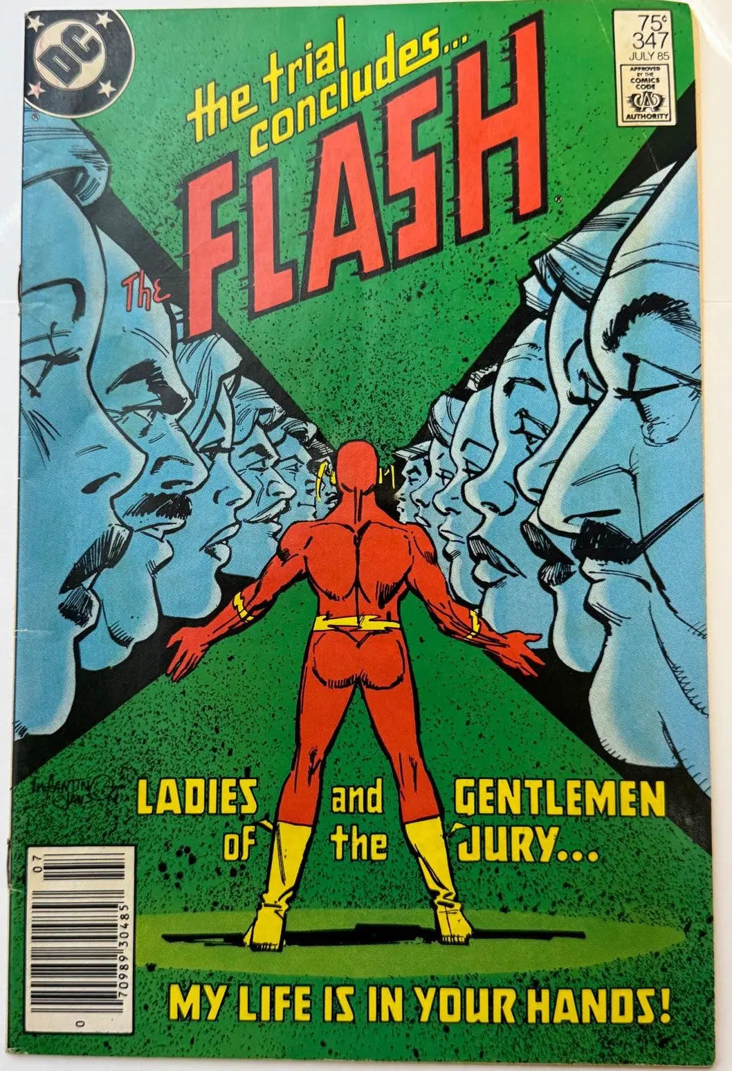 The Flash #347 (1985) – DC Comics Copper Age Issue | “The Trial Concludes…” | Cary Bates Story | Carmine Infantino Cover Heritage Pastime