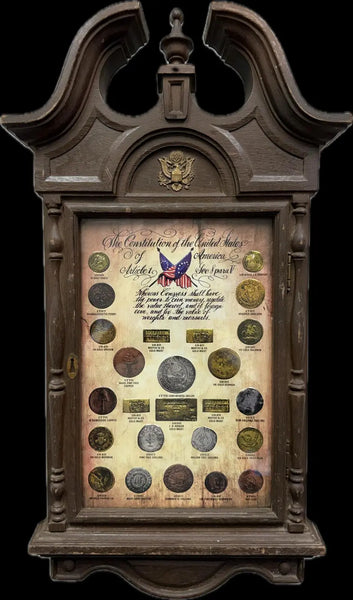 United States 20th Century Coin Collection Framed Display – Historic Coin Shadow Box Heritage Pastime