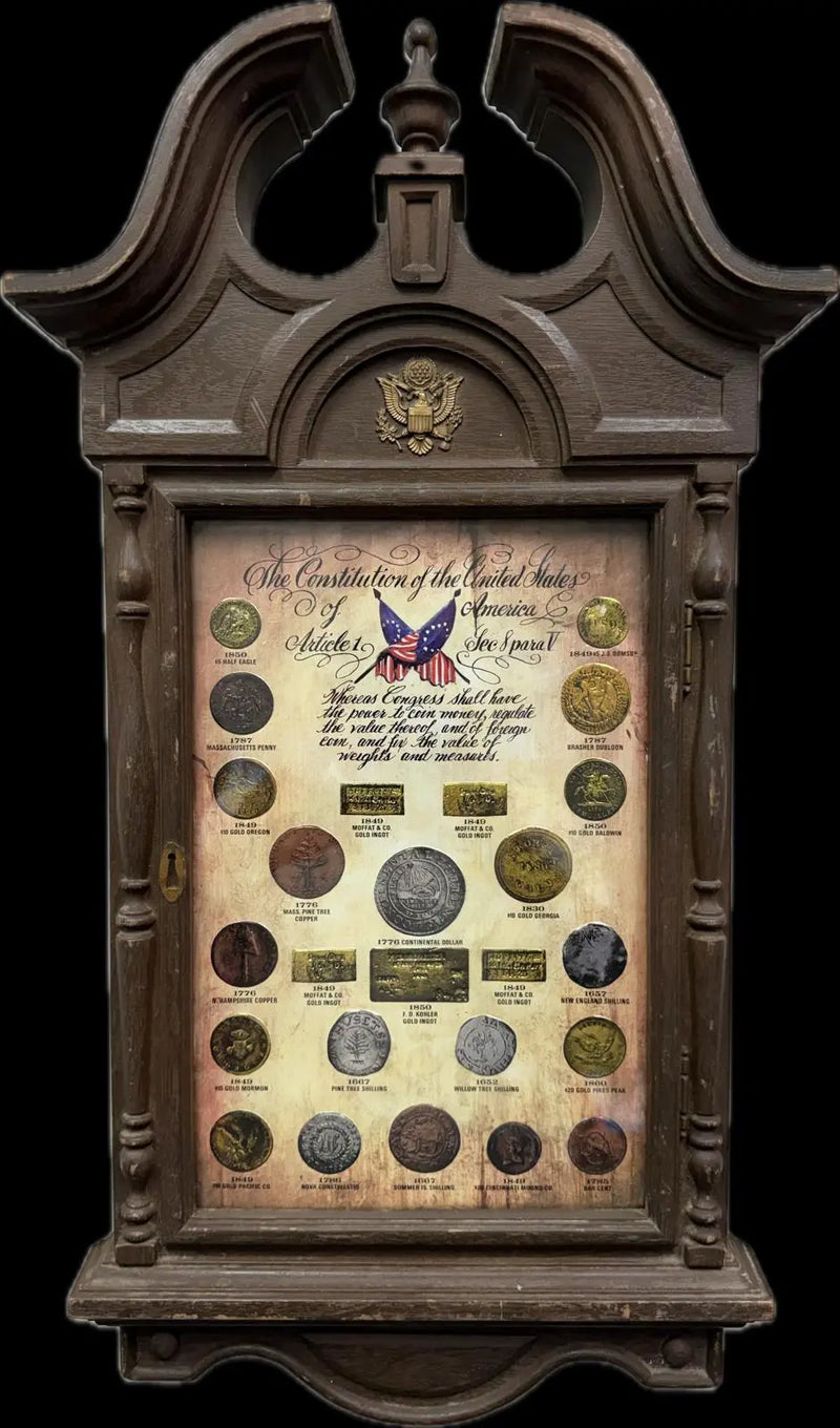 United States 20th Century Coin Collection Framed Display – Historic Coin Shadow Box Heritage Pastime