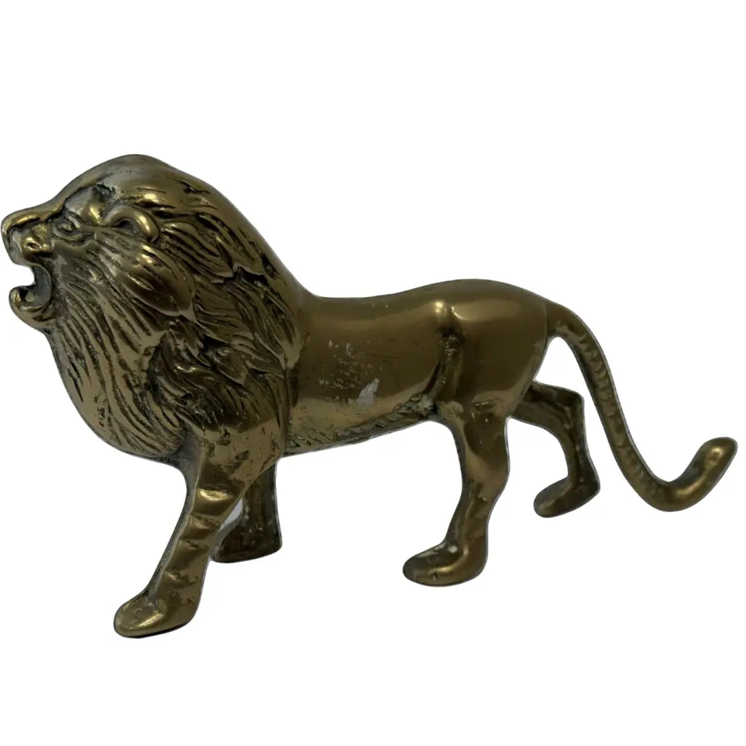 Vintage Brass Lion Figurine. Heritage Pastime