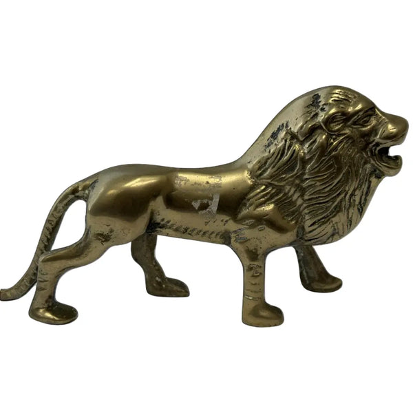 Vintage Brass Lion Figurine. Heritage Pastime