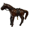 Vintage Leather-Wrapped Horse Figurine with a saddle and bridle. Heritage Pastime