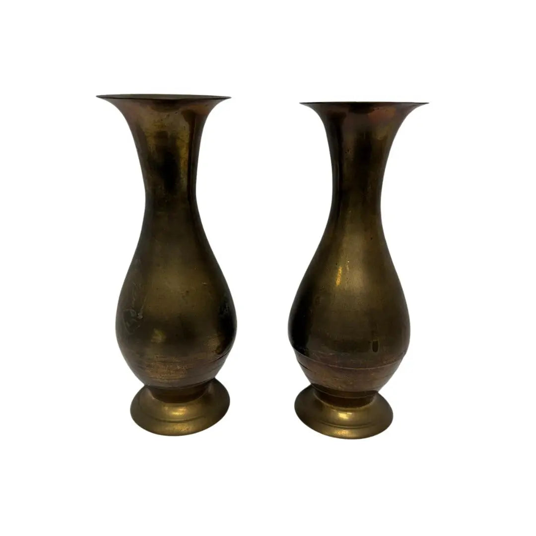 Vintage Solid Brass Bud Vases
