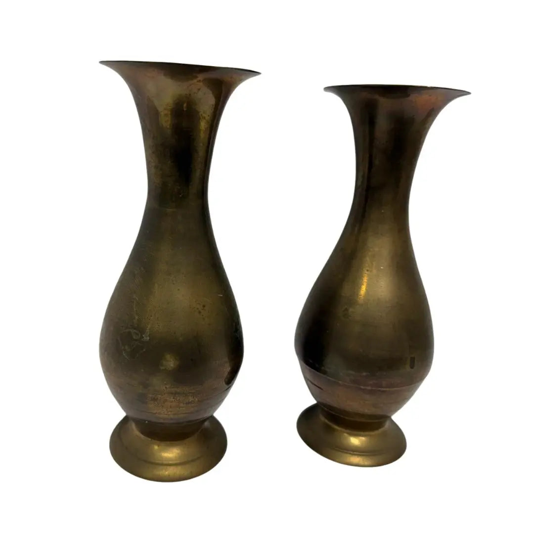 Vintage Solid Brass Bud Vases Heritage Pastime