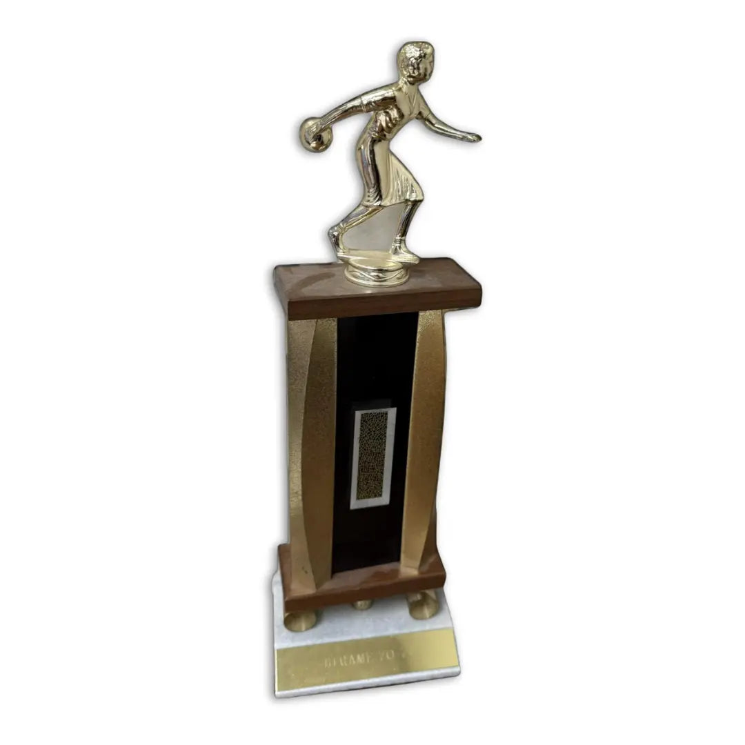 Vintage or traditional-style bowling trophy. Heritage Pastime