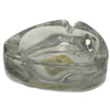 Vintage oval clear glass ashtray, likely from the Mid-Century Modern (MCM) era. Heritage Pastime